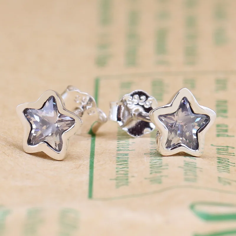 

Original 925 Sterling Silver Pan Earrings Star Shine Bright Pentagram Pan Earring For Women Gift Jewelry