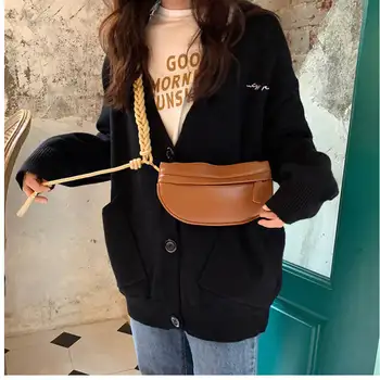 

Fashion Shoulder Bag Small Square Bag Semicircular Moon Shaped Crossbody Bag Messenger Bag