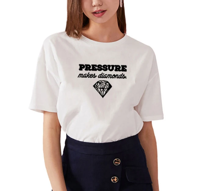 Женская хлопковая футболка с коротким рукавом круглым вырезом и принтом | одежда