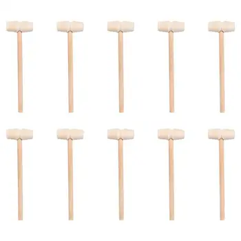 

25pcs Mini Hammers Safe Multifunction Wooden Simple Practical Mallet for Indoor Cake Dessert Shop Crab Kitchen