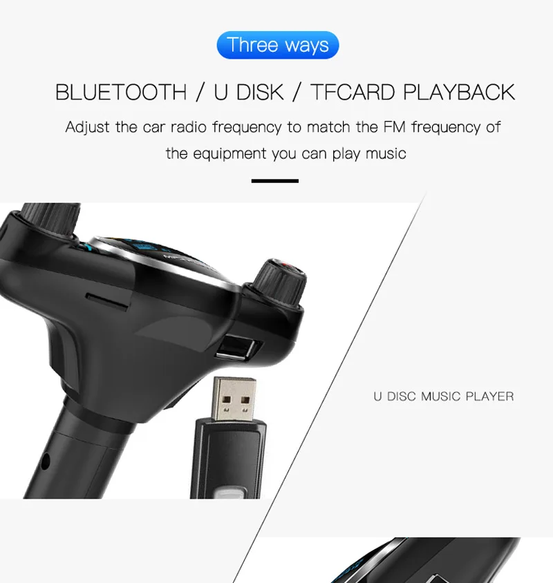 JaJaBor беспроводной fm-передатчик Bluetooth автомобильный комплект громкой связи AUX аудио MP3 плеер FM модулятор Поддержка TF карты U диск воспроизведения