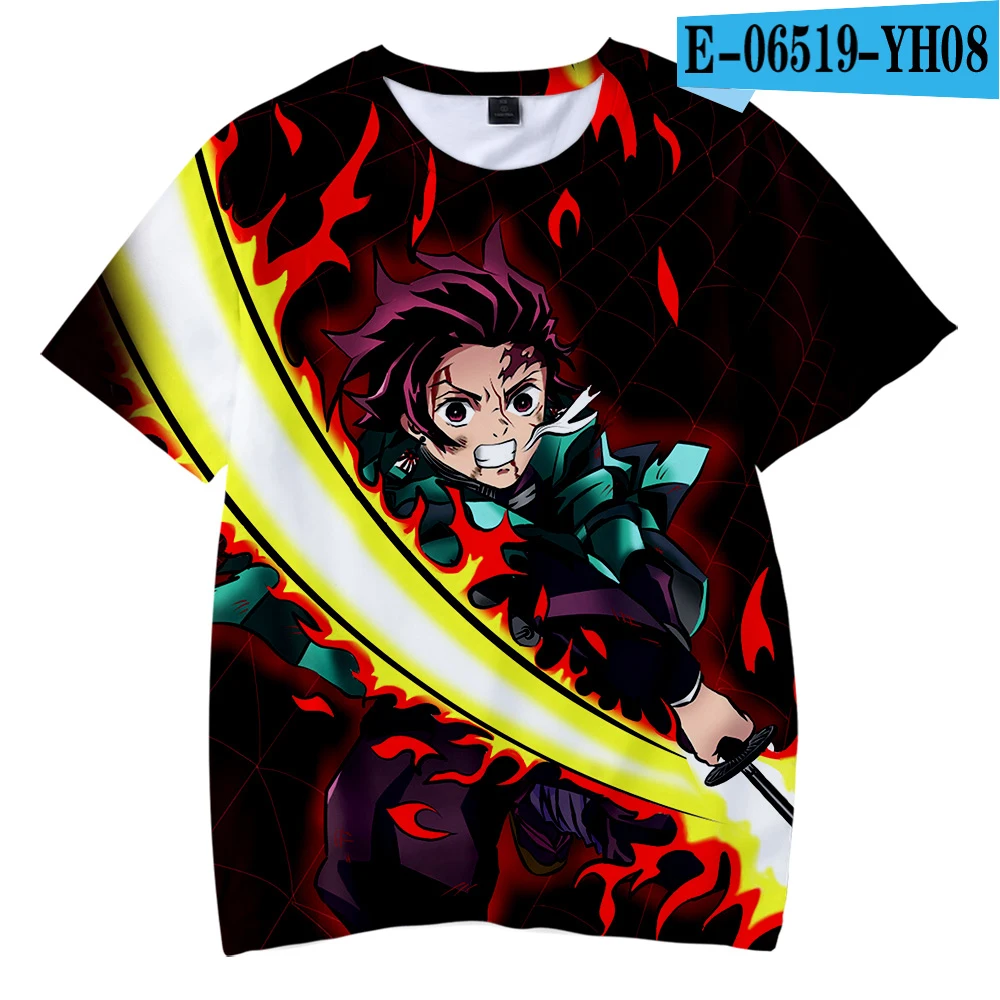 Kimetsu no Yaiba/Детская футболка с 3D принтом «Demon Slayer», Kamado Tanjirou, одежда для мальчиков, топы для девочек 3, 5, 6, 7, 8, 10, 12 лет