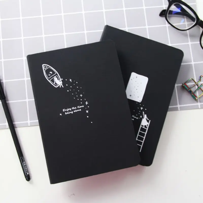 

Starry Sky Black Cardboard Notebook Planner Journals Agenda Organizer Travel N0HC