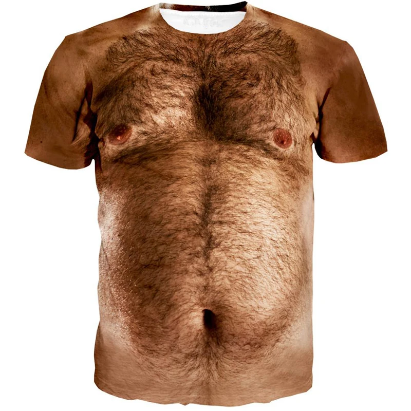 

2020 HAIRY CHEST Printed 3D Harajuku Men Women Short Sleeve Funy Originality Crewneck Streetwear Summer T-Shirt