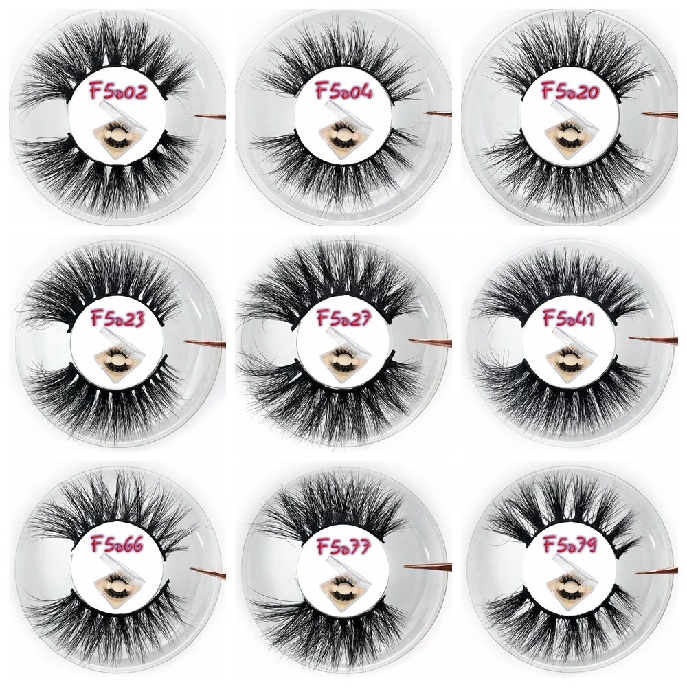Mikiwi Free Logo 50 pairs 20mm 5D Mink Lashes Wholesale Dramatic Mink Lashes Bulk Custom Private label Fluffy lashes 5
