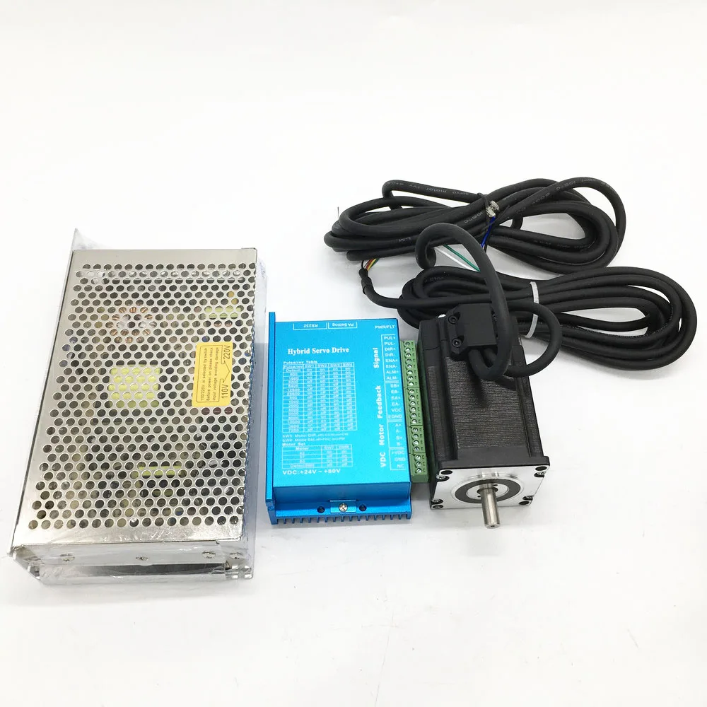 Nema23 замкнутый контур шаговый двигатель драйвер 1.5Nm 2PH 57 мм 1000 об/мин DC DSP w/48 В Комплект питания Hybird энкодер легкий Шаг сервопривод