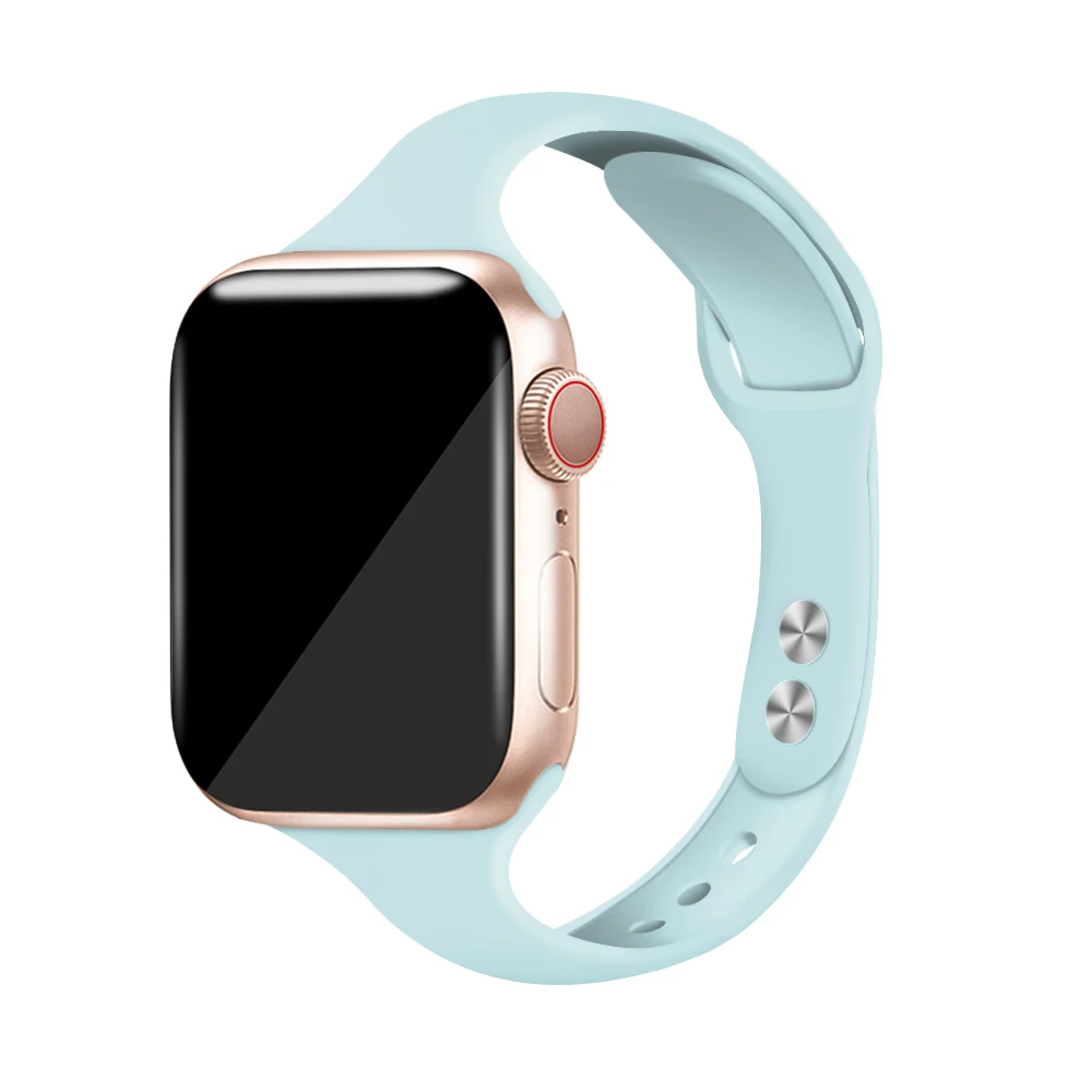 Sky blue Силиконовый ремешок для Apple watch band 4 5 44 мм 40 мм iwatch band correa 42 мм 38 мм наручный Браслет для Apple watch 3 2 1 Аксессуары - Цвет ремешка: Sky blue