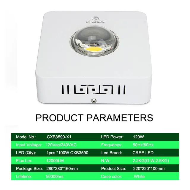 CXB3590-X1 Dimmable Полный спектр COB светодиодный светильник для выращивания CREE CXB3590 200 Вт 26000лм = HPS 400 Вт лампа для выращивания комнатных растений панельный светильник ing - Испускаемый цвет: CXB3590-X1