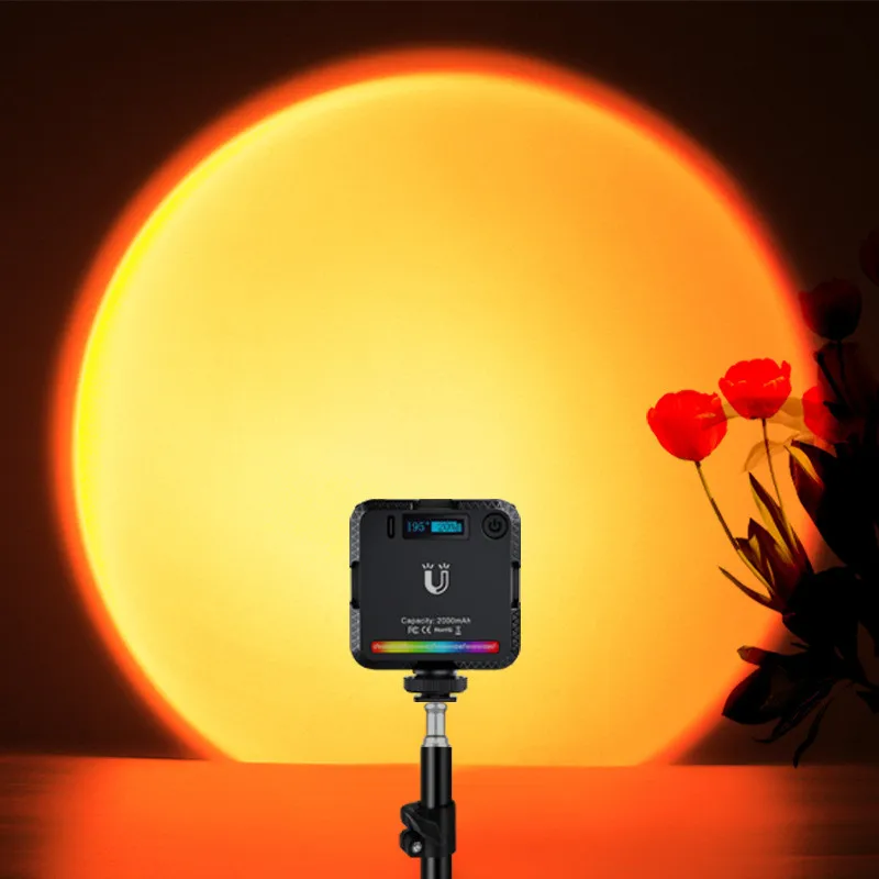 Luz de Vídeo de Projeção Led Sunlight Rainbow Design Magnético para Fotografia Autoriluminação Photo Studio Live Tiktok Lâmpada de Preenchimento Rgb