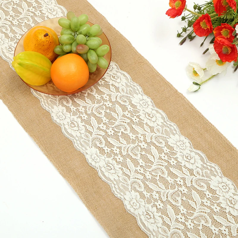 8 Ute настольная дорожка натуральный винтажный джутовый льняной Hessian Burlap настольная дорожка s для свадебного банкета, дня рождения, Рождества, украшение стола - Цвет: 8