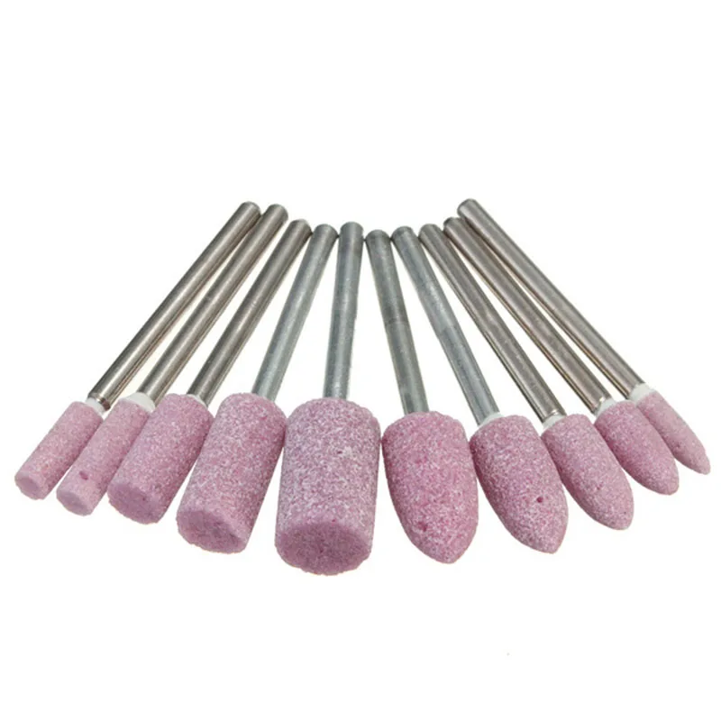 

10PCS 1/8 " Red Abrasive Polishing Mounted Stone Rotary Tool Grinding Wheel New