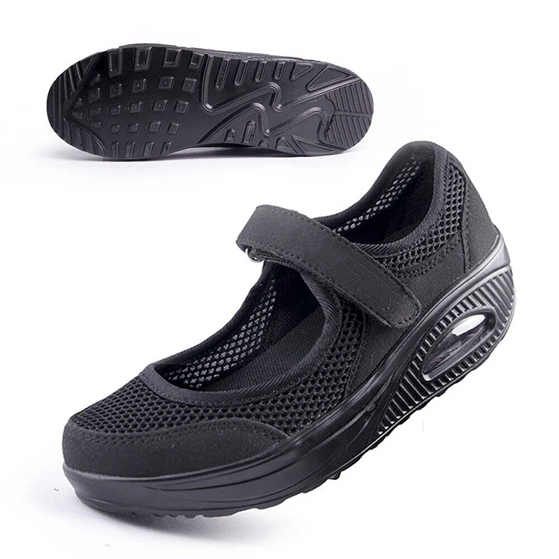 

Women Comfort Walking Nurse Shoes Anti-Slip Breathable Wedges Sneaker for Fitness WF 668