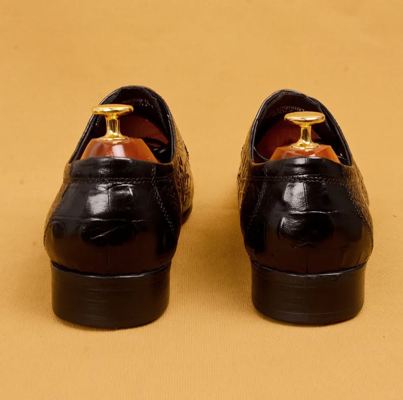 QYFCIOUFU/мужские строгие туфли из натуральной кожи; мужские туфли-оксфорды; итальянская модельная обувь года; Свадебные вечерние туфли с крокодиловой подошвой