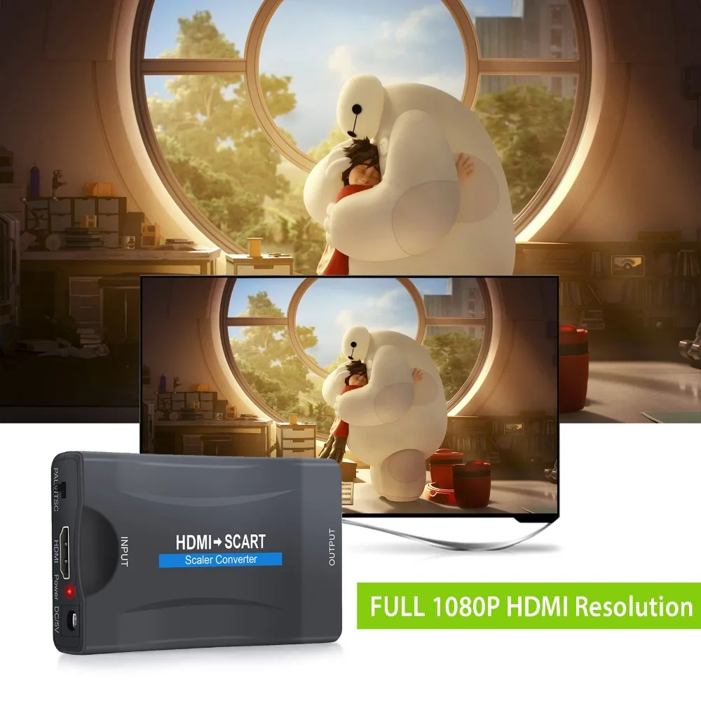 LiNKFOR HDMI конвертер/переходник в SCART HDMI вход SCART выход Композитный видео HD стерео аудио адаптер для SKY HDTV STB VHS Xbox PS3