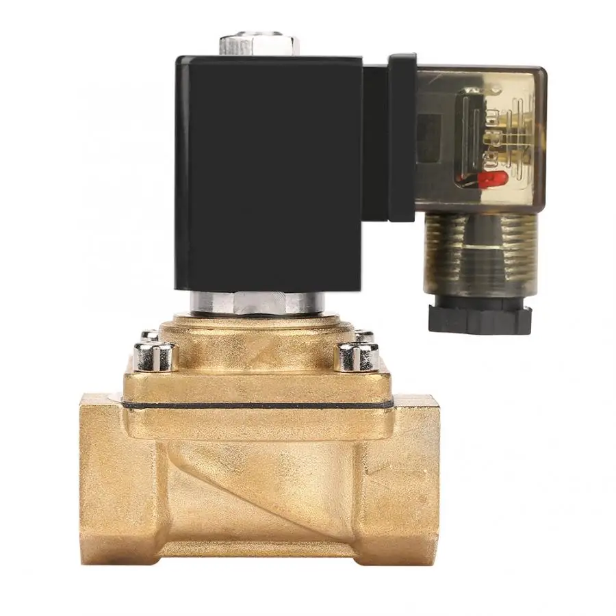 Высокое Качество Латунь AC220V PU220-04 G1/2 интерфейс 2 способ 10 кг прямого действия Электрический электромагнитный клапан электрический клапан шаровой клапан