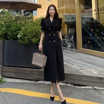 

2019 new temperament ladies long-sleeved double-breasted belt long windbreaker jacket to send belt