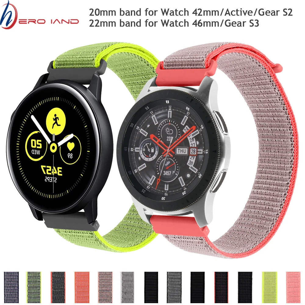 Ремешок 22 мм 20 для samsung gear S3 s2 sport Frontier Classic galaxy watch active 2 42 46 ремешок huami amazfit bip huawei gt