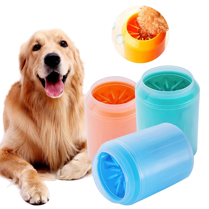 Taza limpiadora de pies de perro y mascota, peines de silicona suave, toalla para mascotas al aire libre, Cubo de limpieza rápida para pies, suministros de aseo