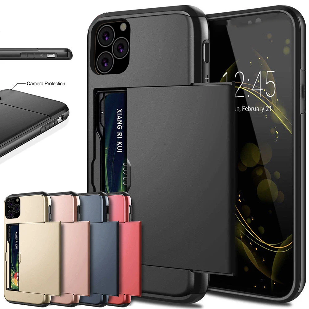

For iPhone 11 Pro MAX 2019 Phone Case Slide Armor Wallet Card Slots Cover For IPhone 11 5.8 6.1 6.5 2019 For iPhone 11 Pro Cover