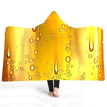 

Beer Print Sherpa Fleece Plush Throw Blanket on Sofa Bed Teens Wearable Hoode Fleece Throw Blanket for Travel Camping Sofa
