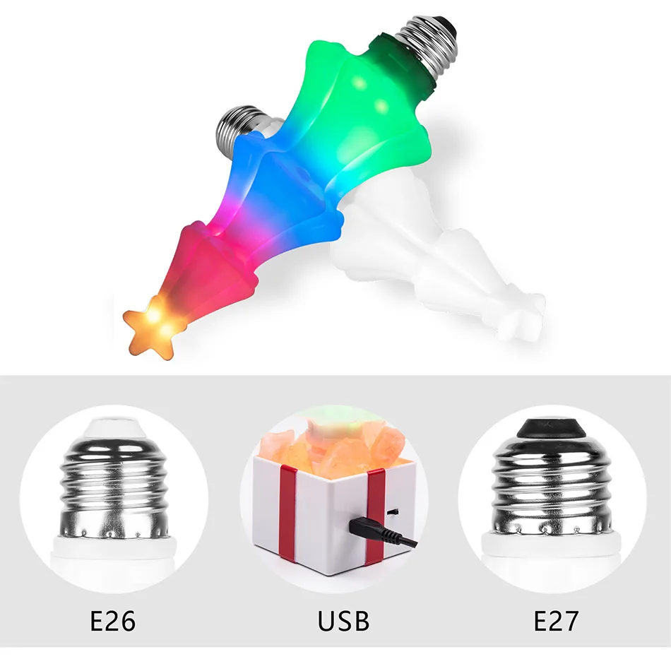 Подарок рождественское ночное освещение светодиодный уличный светильник E27 Рождественская лампа пламя красочные огни 110 В украшение лампы