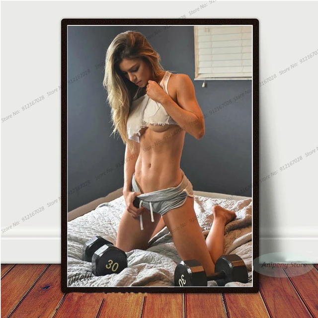 Woman Canvas Prints Wall Art | Bodybuilding Painting Woman | Anllela Sagra  Poster - Painting & Calligraphy - Aliexpress