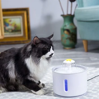 

2.4L Automatic Pet Cat Water Fountain With LED Electric USB Dog Cat Pet Mute Drinker Feeder Bowl Pet Drinking Fountain Dispenser