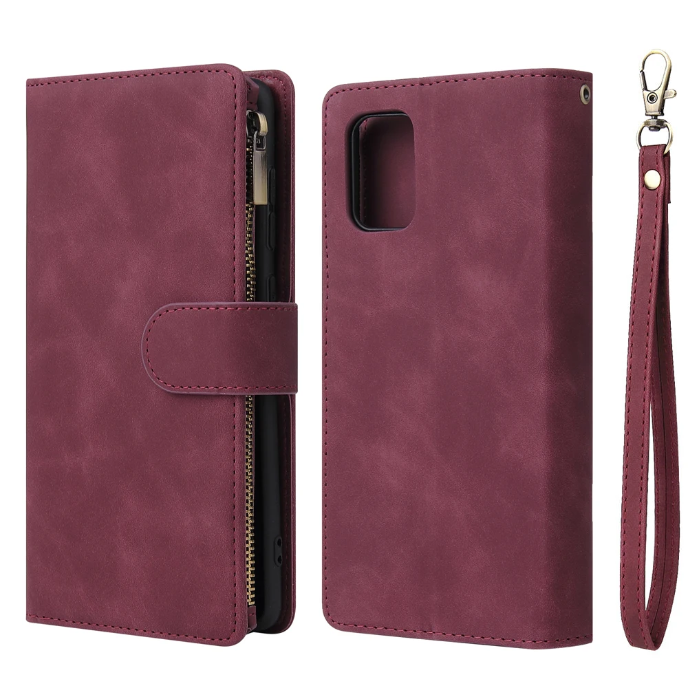 Leather Wallet Zipper for Samsung A52 2021 Case Samsung A 52 A72 A32 A12 12 32 72 21 S A42 5G Flip Cover for Samsung Galaxy A21S