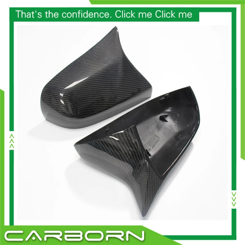 

Carbon Fiber Mirror Cover ForCadillac ATS 2014 2015 2016-up Gloss Black Add on/ 1:1 Replacement Style Original/OX Horn Shape