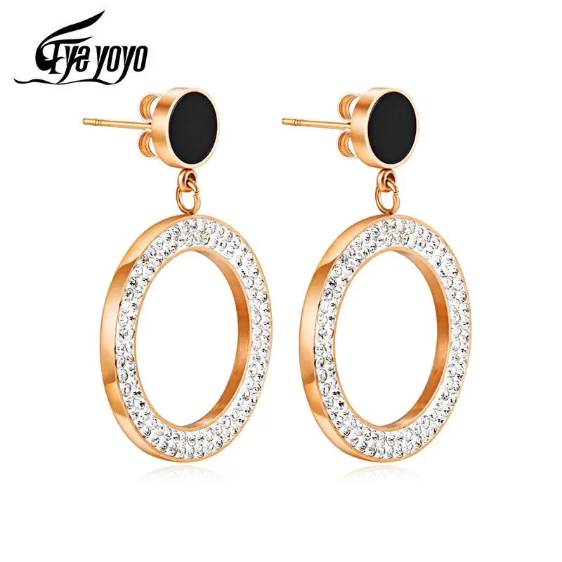 EyeYoYo серьги из розового золота женские круглые полые ZC ювелирные изделия AAA |