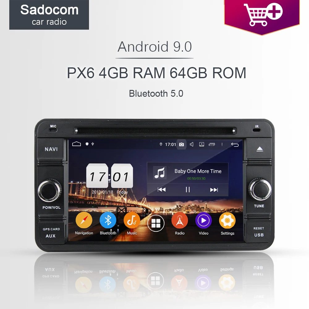 Автомобильный DVD плеер PX6 DSP 2 din Android 9 0 8 ядер 4 Гб + 64 ГБ GPS RDS Авторадио Wi Fi