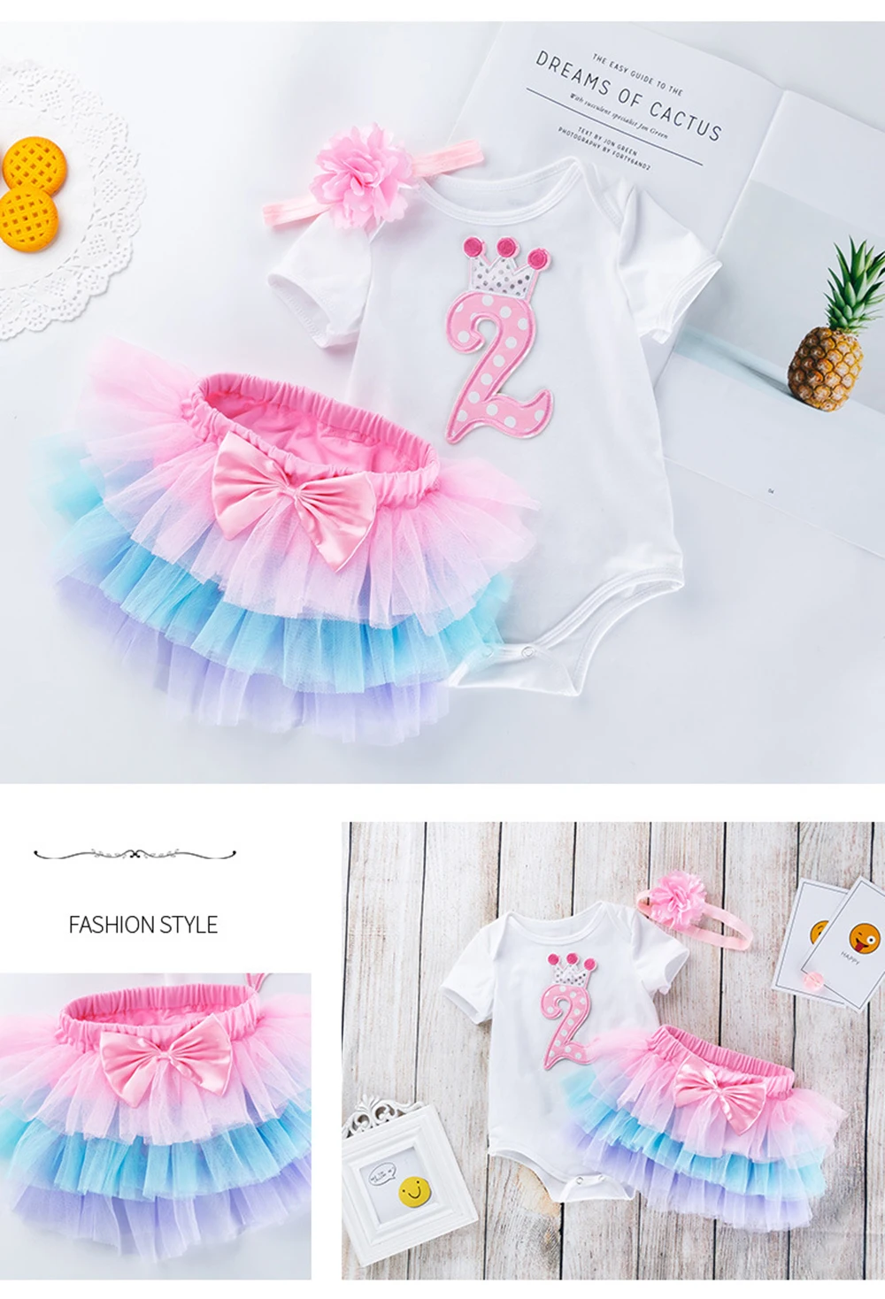 Girls First Birthday Pink Princess Dress Infant Tutu Brand Clothing Bebe Romper Set baby Dress Summer Newborn Baby Girl Clothes