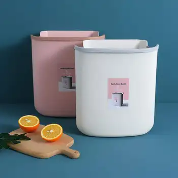 

Folding Waste Bin Kitchen Cabinet Door Hanging Trash Bin Trash Can Wall Mounted Trash Can For Bathroom Toilet Trash Bin