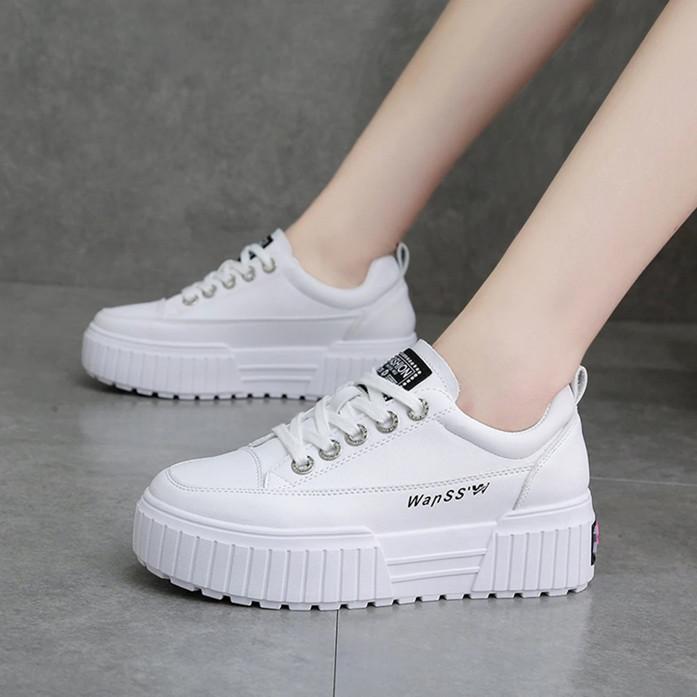 

SARAIRIS New On Sale Female Fashion Round Toe Solid Spring Autumn Sneakers Casual Flats Women Flat Platform Shoes Woman