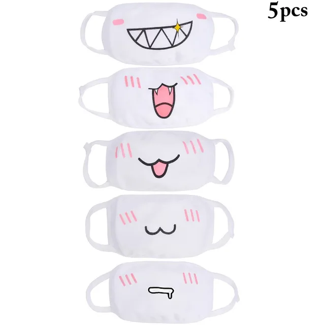 Boca unissex reutilizar máscaras branco anime anti pó Kawaii Muffle Máscara  facial