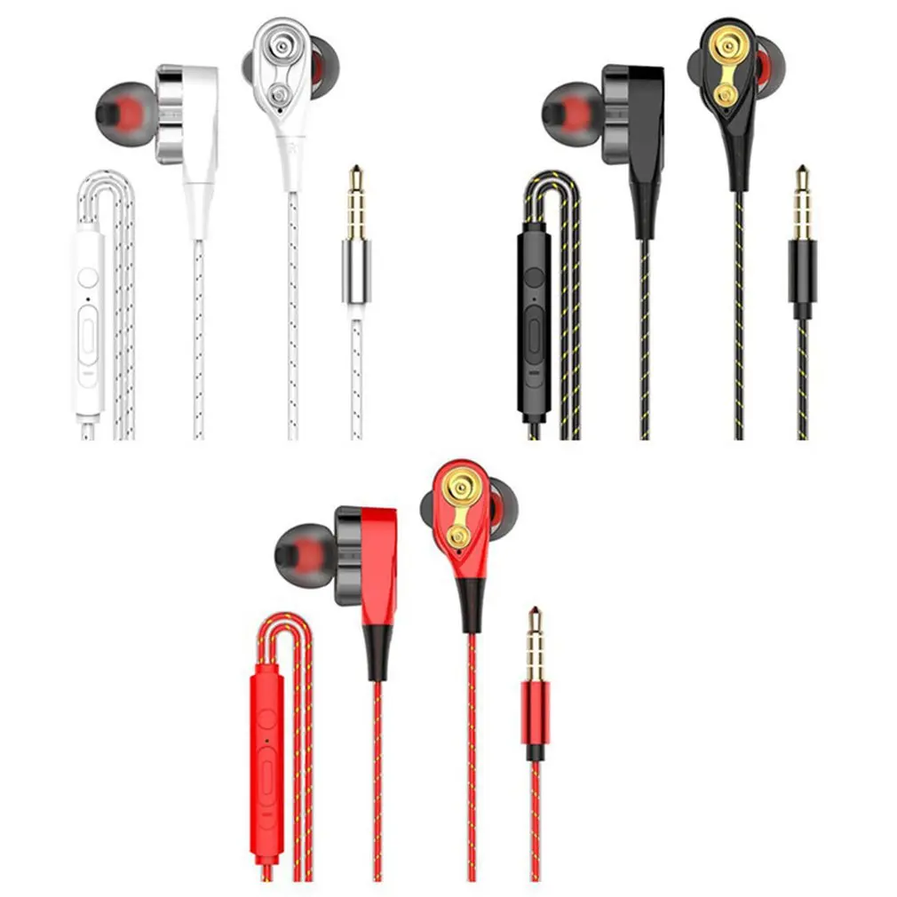 Dynamic Drivers HD Super Subwoofer HiFi Headset Wired Heavy Bass Noise Reduction Sports Earphone Gaming Earbuds