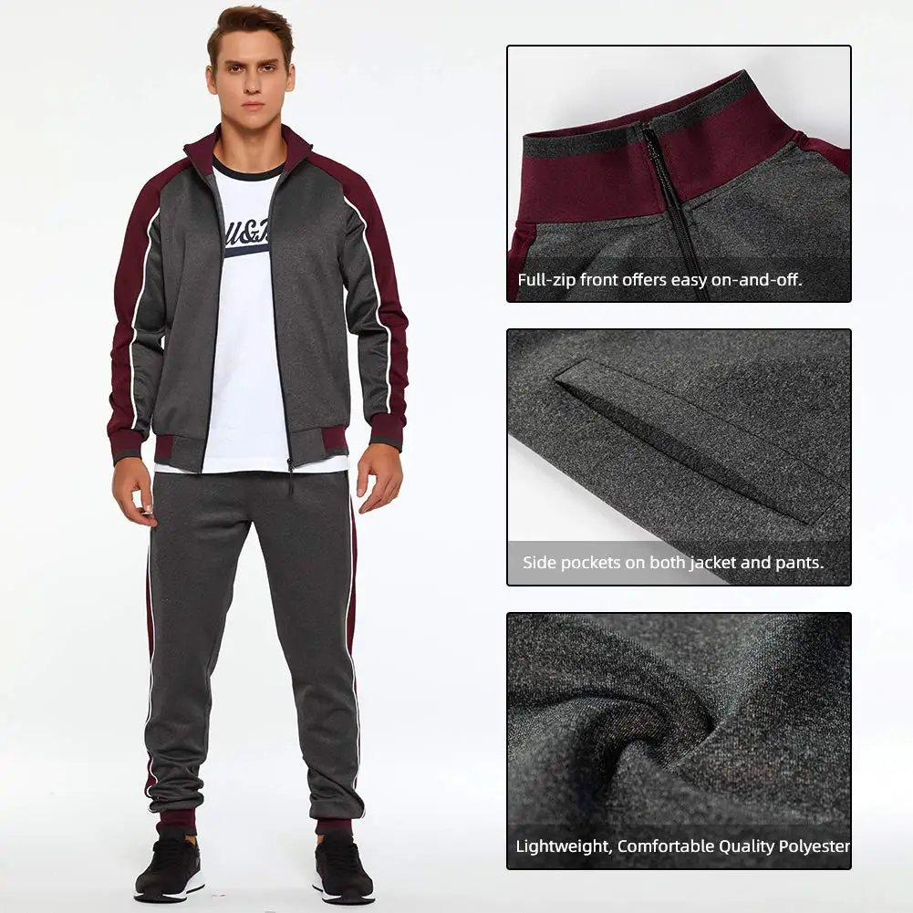 Men's Sportswear Casual Spring Tracksuit Men Two Pieces Sets Stand Collar Jackets Sweatshirt Pants Joggers Track Suit Running Men's Sportswear Casual Spring Tracksuit Men Two Pieces Sets Stand Collar Jackets Sweatshirt Pants Joggers Track Suit Running