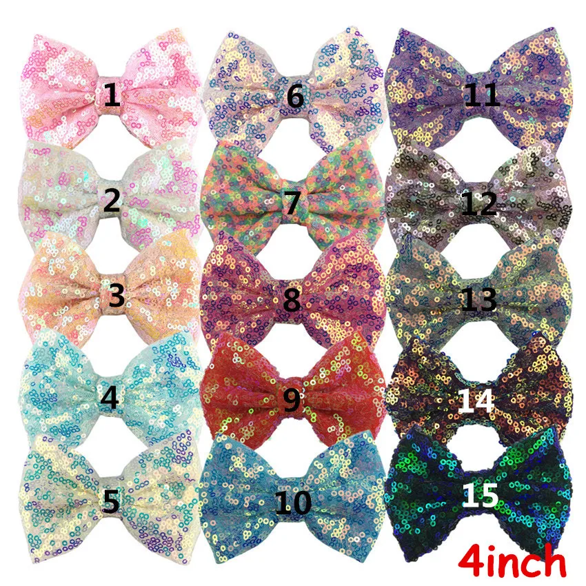 

30 pcs/lot , NEW Large 4" Sequin Bows , Sparkly Sequin Bow for hair accessories