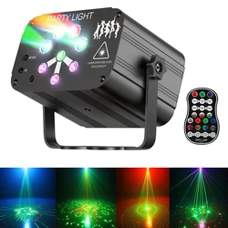 Lumières de scène Laser UV télécommandées, 120/240 motifs, lampe de fête DJ Disco pour noël mariage KTV décoration de Bar Club 