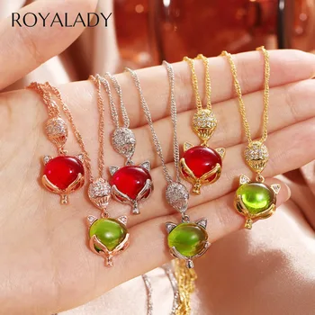 

Exquisite Fox Shape Big Crystal Pendants Lucky Necklace Women Elegant Choker Gold Silver Color Chian Collares Fashion Jewelry