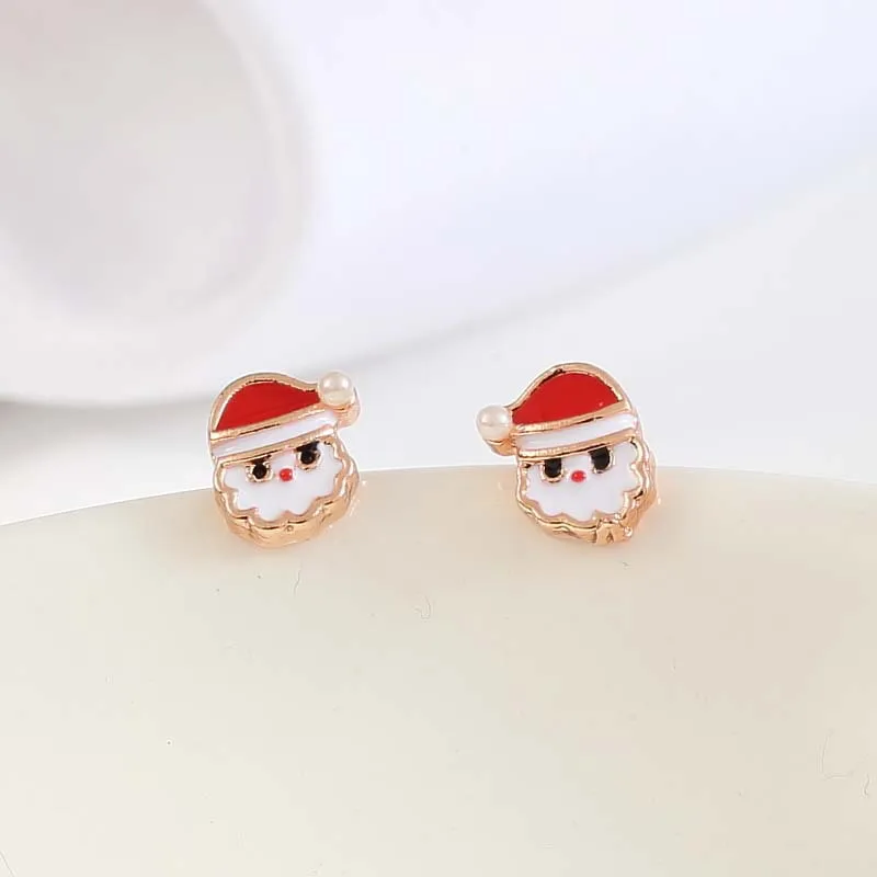 EDS рождественские серьги женские милые Мультяшные гвоздики в рождественской