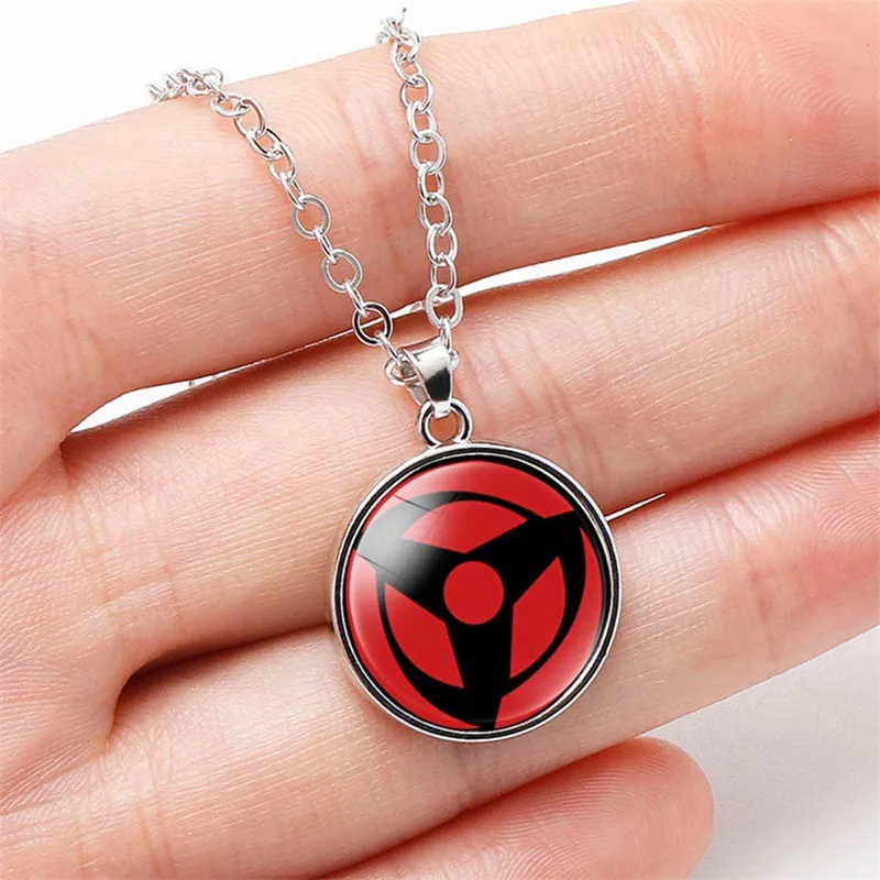 Collar con colgante de ojo de Uchiha Kakashi Mangekyou, cristal de cristal, Ojos de Rinnegan, regalo de joyería de Anime