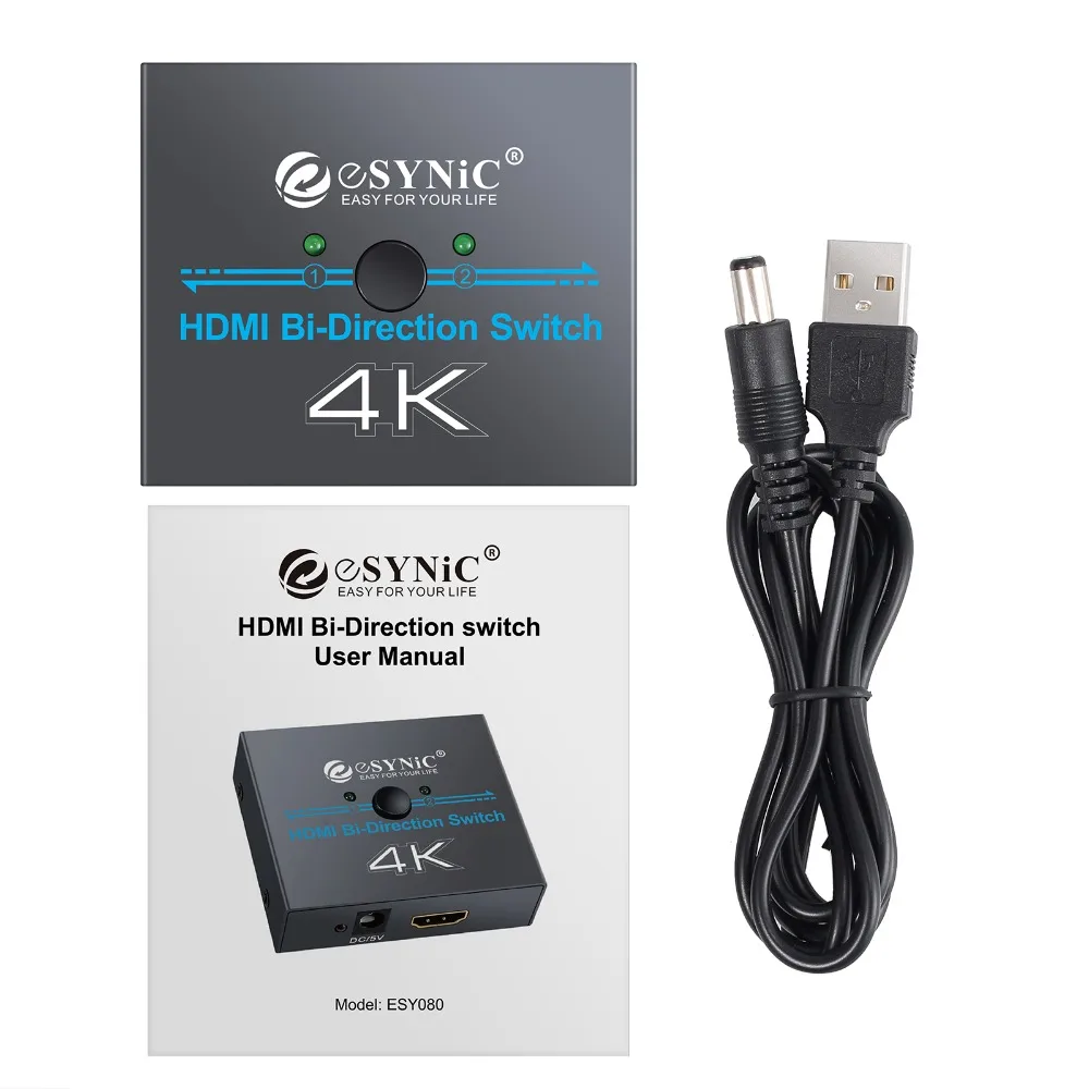 Proster 3D HDMI разделитель двунаправленный переключатель поддерживает 4K Ultra HD коммутатор DAC 2 входа в 1 выход dac