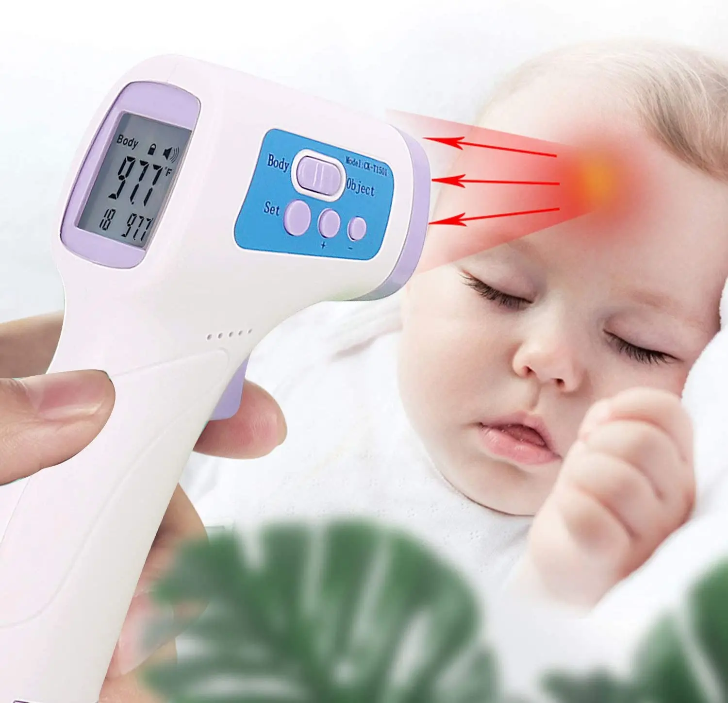

Non-Contact Infrared Forehead Thermometer Gun with LED Display,Digital Medical Ear Household Thermometer for Infants and Adults