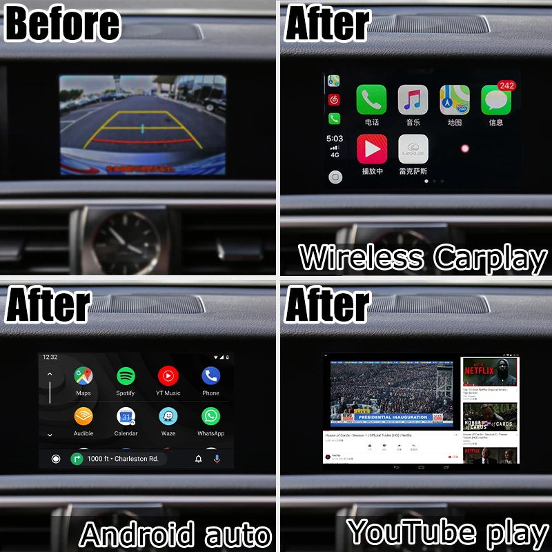 Android / carplay интерфейс коробка для Lexus IS 2014 2020 10 25 видео GPS навигация IS200t IS300 IS350 IS250 от