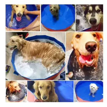 

Pet Swimming Pool Foldable Portable Pet Pool PVC Non-slip Bottom for Cat
