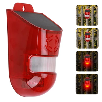 

BORUiT Waterproof Solar 6 LED Alarm Warning Strobe Light Security Anti-Theft Flashing Light Sensor Garden Lamp For Farm Villa