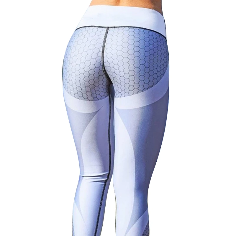 White Pants Штаны для йоги, карбоновые легинсы с Сотами, для фитнеса, узкие Женские легинсы, для тренировок, спортзала, эластичная одежда, штаны для бега, пуш-ап, спортивные - Цвет: White Pants