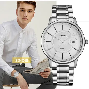 

2019 New Men Watch Women Watch Full Stainless Steel Quartz Wristwatches Simple Business Dress Watch Waterproof Watch Calendar