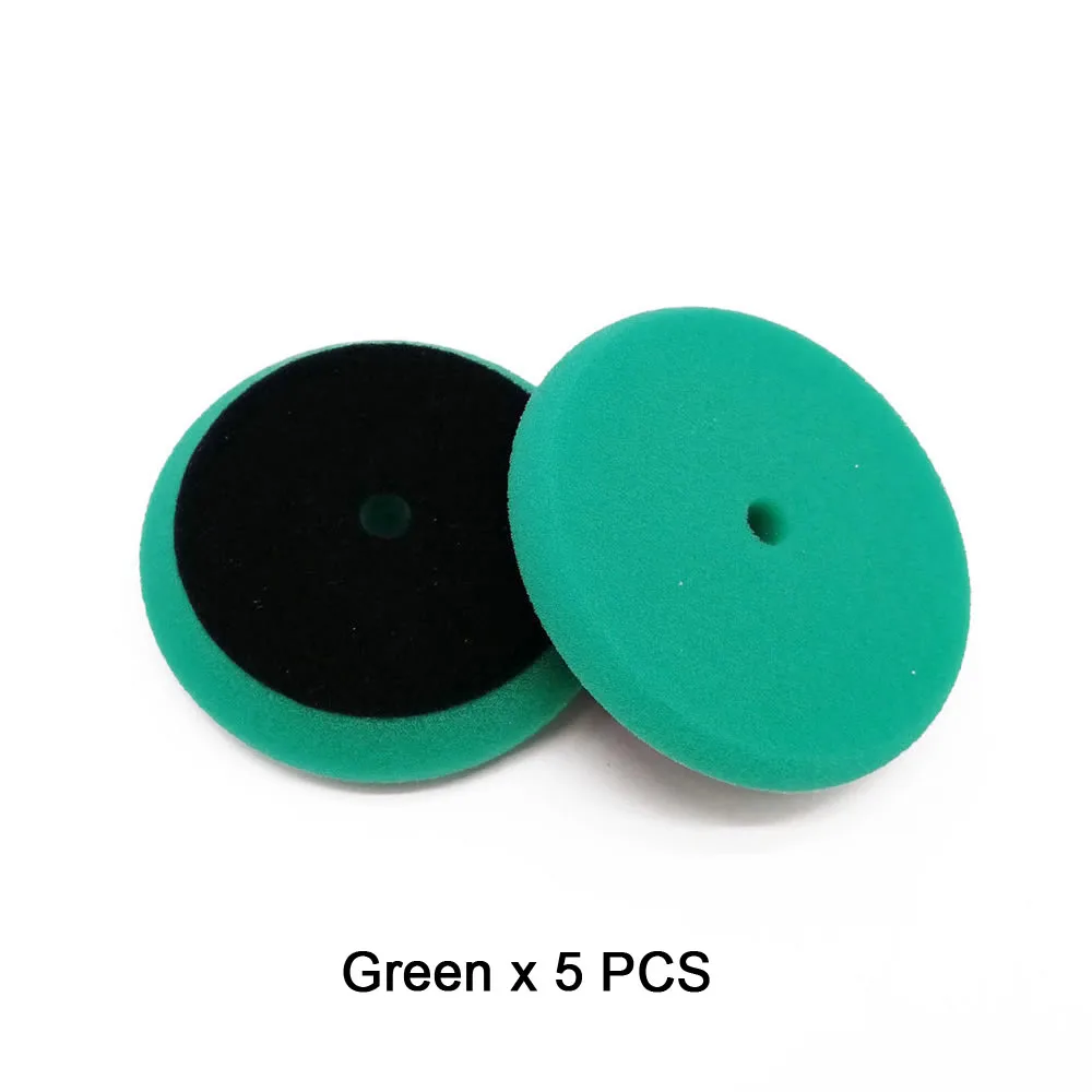 3-дюймовый Полировочный коврик для полировальная машинка для автомобилей с эксцентриковым, RO/DA/Воздушный полировщик Губка из полиэстера для ногтей полировальные накладки - Цвет: Green x 5PCS